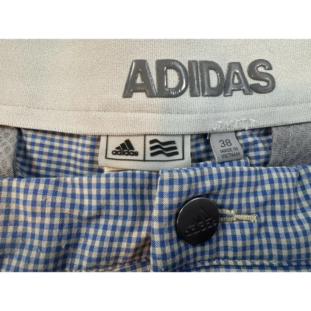 Adidas Blue Plaid Golf Shorts Mens Size 38‎